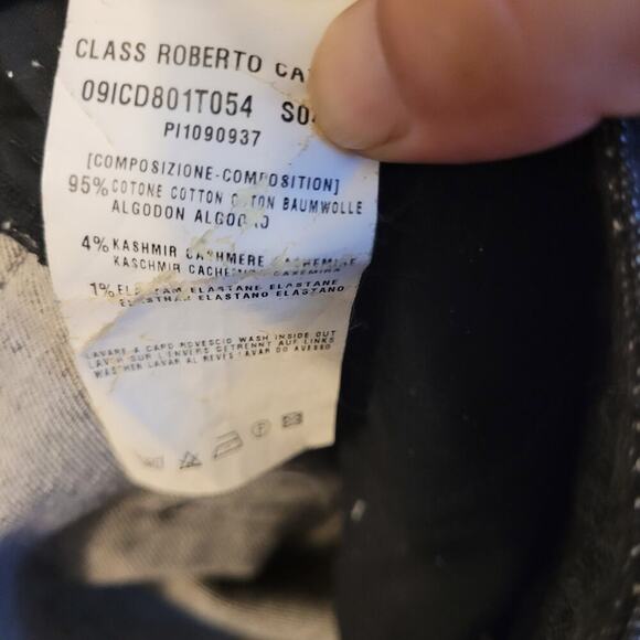 Class Roberto Cavalli Cotton Cashmere Blend Pants Womens 6 Gray Black‎ Trim - Picture 13 of 14